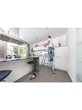KRAUSE SAFETY drabina aluminiowa 5 stopni z PÓŁKĄ
